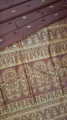 Light milky chocolate (seinna) color ,meena work pure Mulberry silk Baluchari saree Light milky chocolate (seinna) color ,meena work pure Mulberry silk Baluchari saree