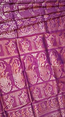 Blue rani pink dual tone all over work swarnachari saree. Blue rani pink dual tone all over work swarnachari saree.