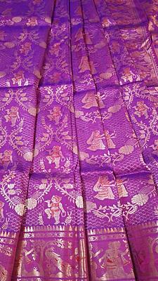 Blue rani pink dual tone all over work swarnachari saree. Blue rani pink dual tone all over work swarnachari saree.