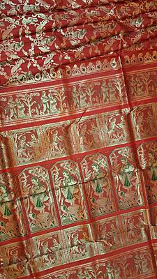 Red all over work pure mulberry silk Swarnachari saree Red all over work pure mulberry silk Swarnachari saree