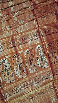 Rust Rani pink dual tone pure Mulberry silk Swarnachari saree Rust Rani pink dual tone pure Mulberry silk Swarnachari saree