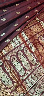 Chocolate color Swarnachari saree on pure Mulberry silk Chocolate color Swarnachari saree on pure Mulberry silk
