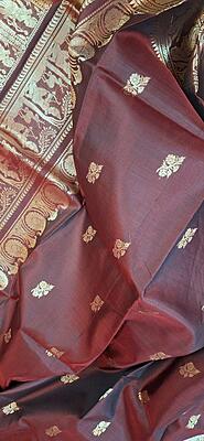Chocolate color Swarnachari saree on pure Mulberry silk Chocolate color Swarnachari saree on pure Mulberry silk