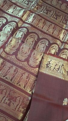 Chocolate color Swarnachari saree on pure Mulberry silk Chocolate color Swarnachari saree on pure Mulberry silk