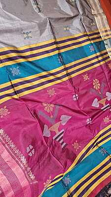 Color Grey Kalashetra/Kalakshetra Saree Color Grey Kalashetra/Kalakshetra Saree