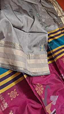 Color Grey Kalashetra/Kalakshetra Saree Color Grey Kalashetra/Kalakshetra Saree