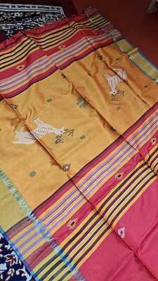 Color red orange dual tone kalashetra/kalakshetra saree Color red orange dual tone kalashetra/kalakshetra saree