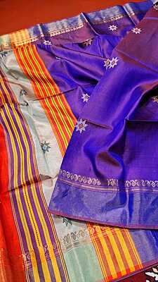 Color orange purple dual tone kalashetra/kalakshetra saree