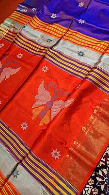 Color orange purple dual tone kalashetra/kalakshetra saree