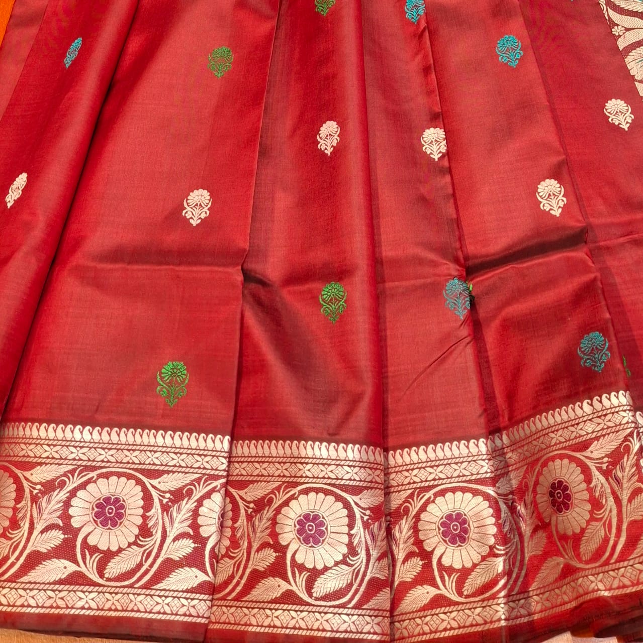 Revival Baluchari Color Maroonish red Revival Baluchari Color Maroonish red