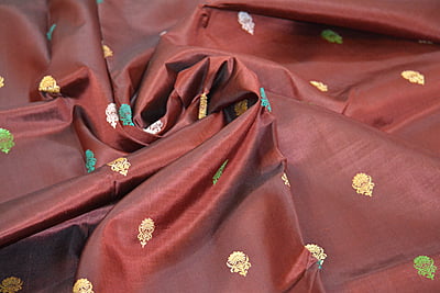Chocolate pure Katan silk Semi revival Baluchari