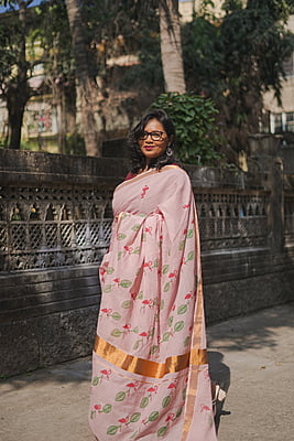 Flamingo pink saree Flamingo pink saree
