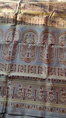grey with maroon red meena work Baluchari saree on pure Mulberry silk grey with maroon red meena work Baluchari saree on pure Mulberry silk
