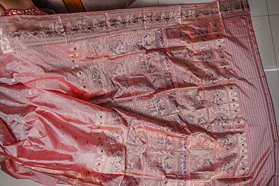 Pastel pink 2000 buta swarnachari saree Pastel pink 2000 buta swarnachari saree