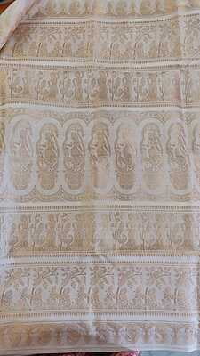 White color pure katan silk Baluchari White color pure katan silk Baluchari